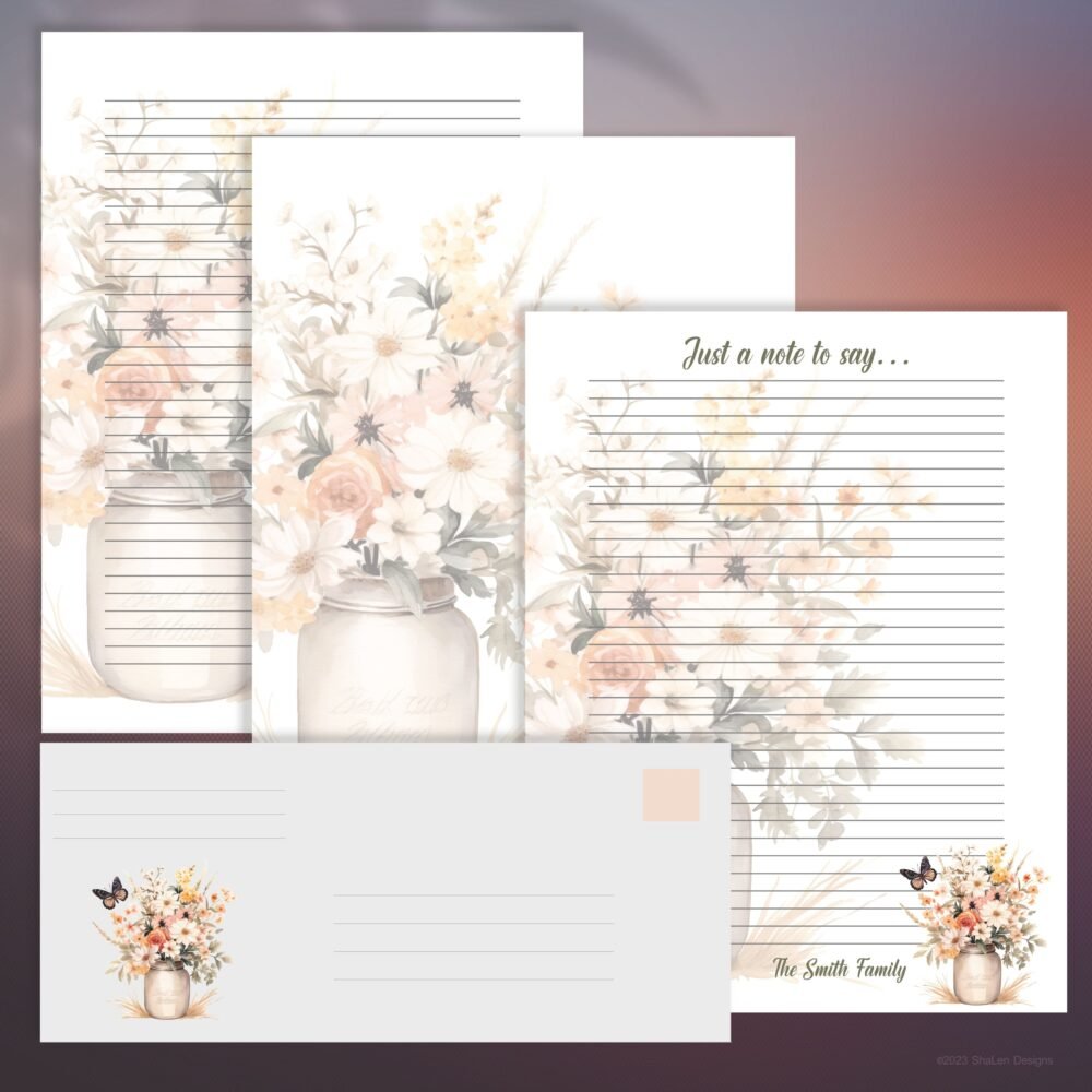 Mason Jar Stationery Set
