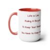 Keep Going Watercolor Bicycle Two-Tone Coffee Mugs, 15oz